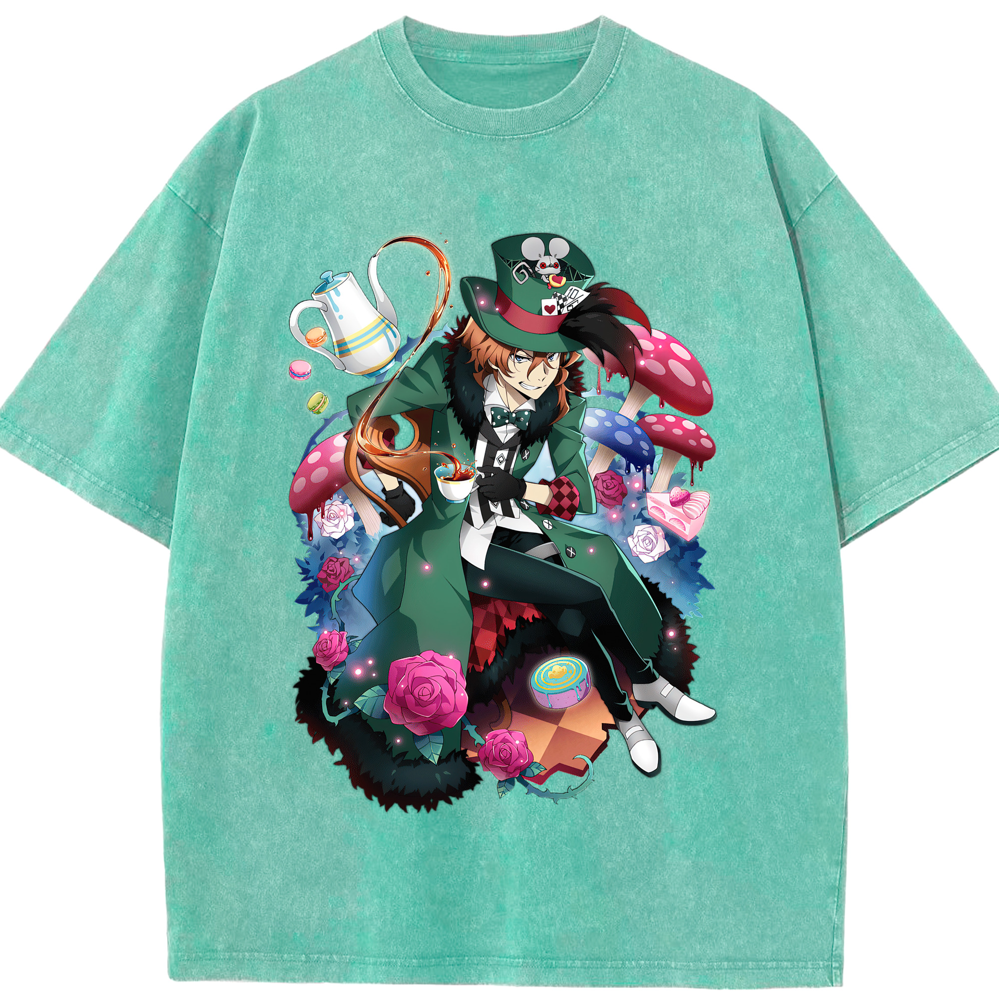 （画像用） 文豪ストレイドッグス Bungo Stray Dogs 綿100% ヴィンテージ風 半袖Tシャツ（フロントプリント）